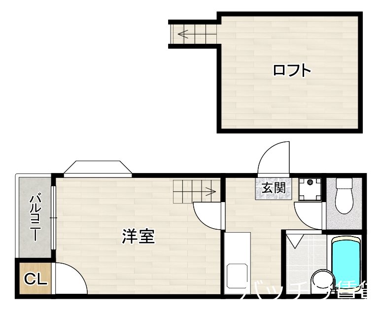 福岡県福岡市博多区堅粕４の賃貸アパートの間取り