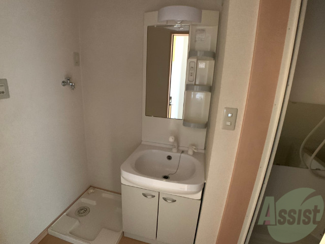 洗面設備　シャンプードレッサーで朝の身支度もバッチリですね。