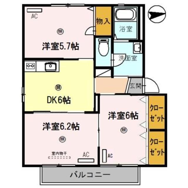 ディアス八重　D棟の間取り
