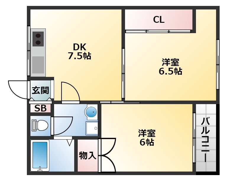 大和路ハイツの間取り