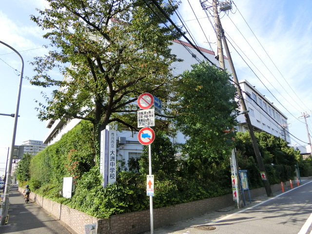 中学校　市川市立大洲中学校（中学校）まで707m