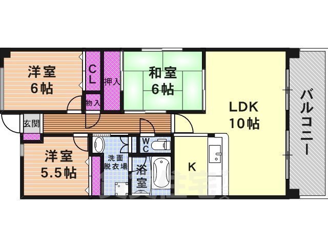阪急京都線 茨木市駅 徒歩7分 7階建 築34年の間取り写真