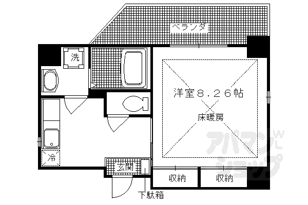 京福電鉄北野線 北野白梅町駅 徒歩14分 8階建 築21年の間取り写真
