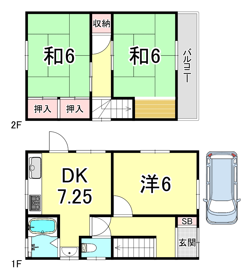 歌敷山4丁目戸建の間取り写真