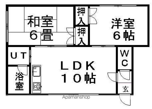 地下鉄東西線 新さっぽろ駅 徒歩12分 2階建 築41年の間取り写真