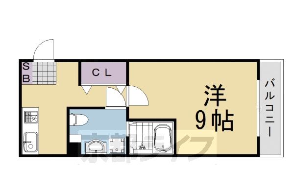 京都市西京区樫原水築町のマンションの間取り