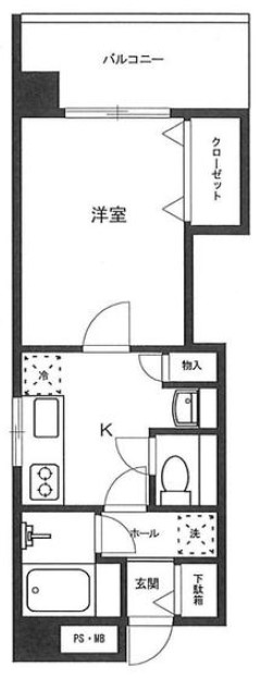 第一桂城ビル　角部屋　フルリノベ　手割引　事務所可の間取り