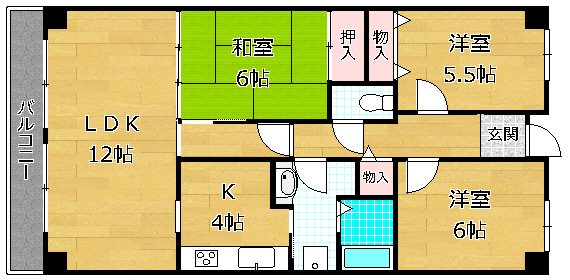 【PHOENIX COURT 交野I　北棟の間取り】