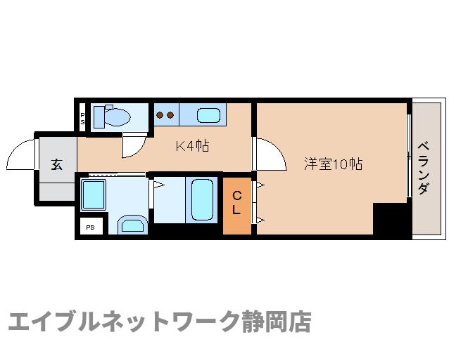 静岡市葵区大鋸町のマンションの間取り