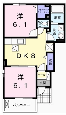 姫路市大津区天満のアパートの間取り