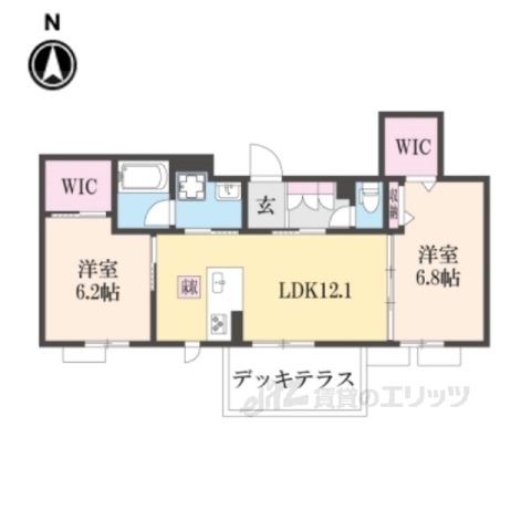 大津市南志賀のアパートの間取り