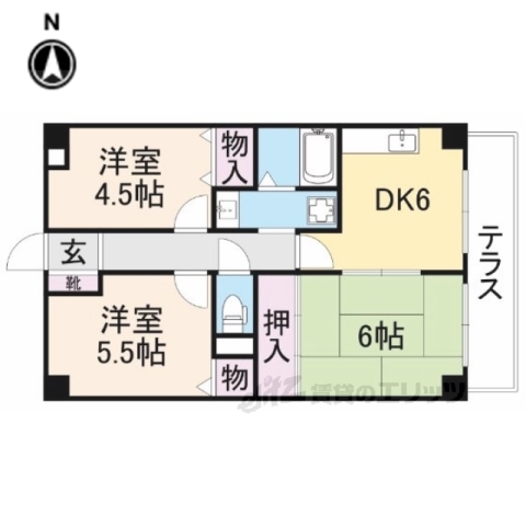 奈良市小川町のマンションの間取り