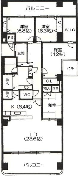 メロディーハイム池田五月山ヒルズビューの間取り