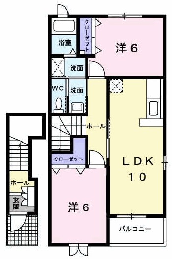 加古川市尾上町今福のアパートの間取り