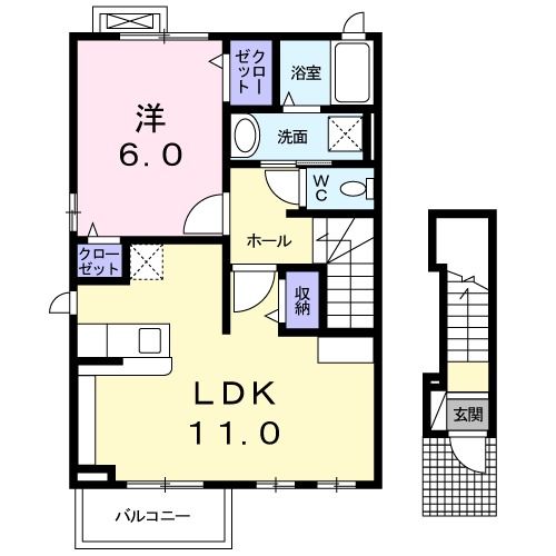 河内長野市本町のアパートの間取り