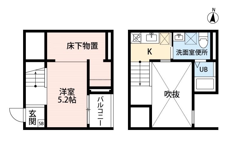 名古屋市中川区荒中町のアパートの間取り