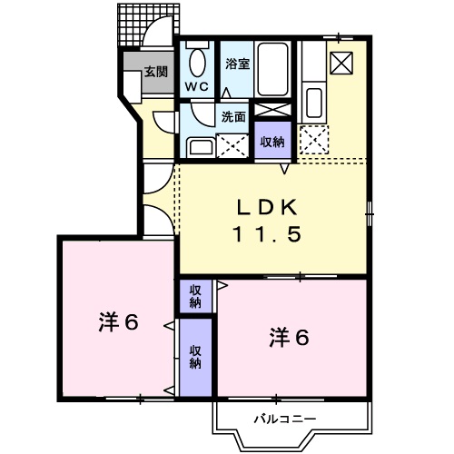 瀬戸内市長船町土師のアパートの間取り