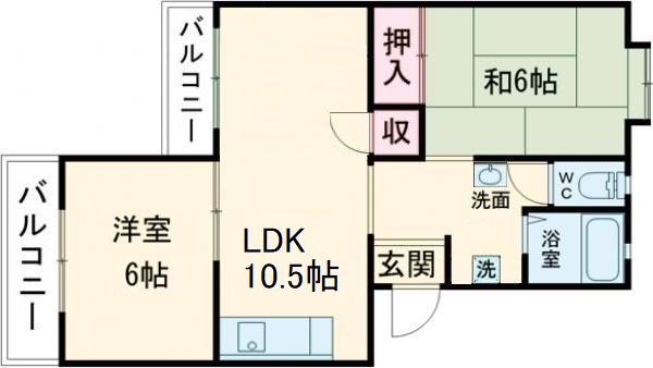 名張市蔵持町原出のマンションの間取り