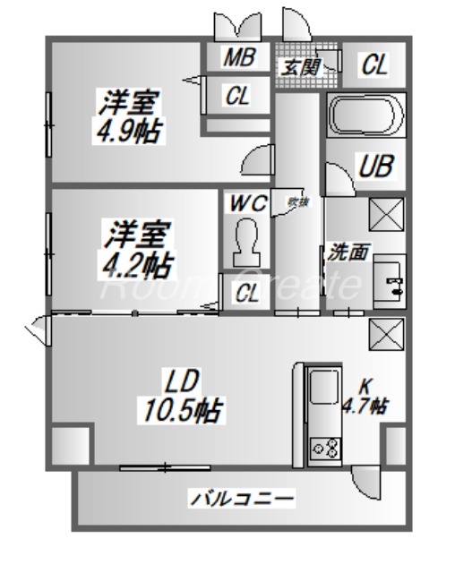 徳島市西新町のマンションの間取り