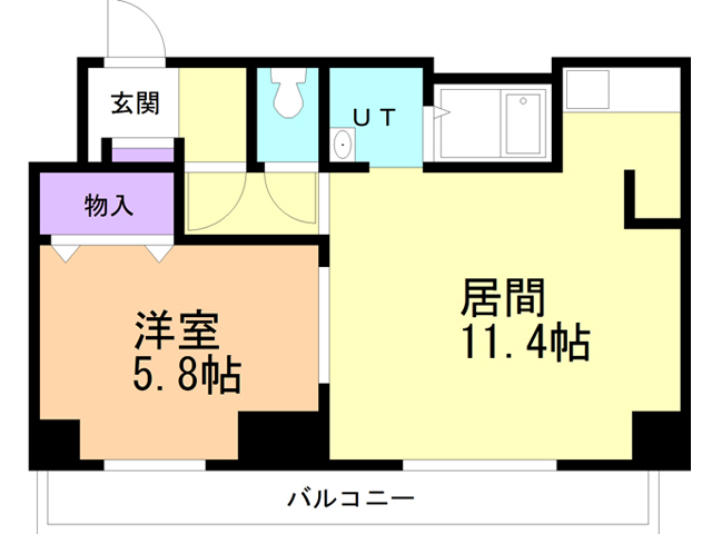 函館市梁川町のマンションの間取り