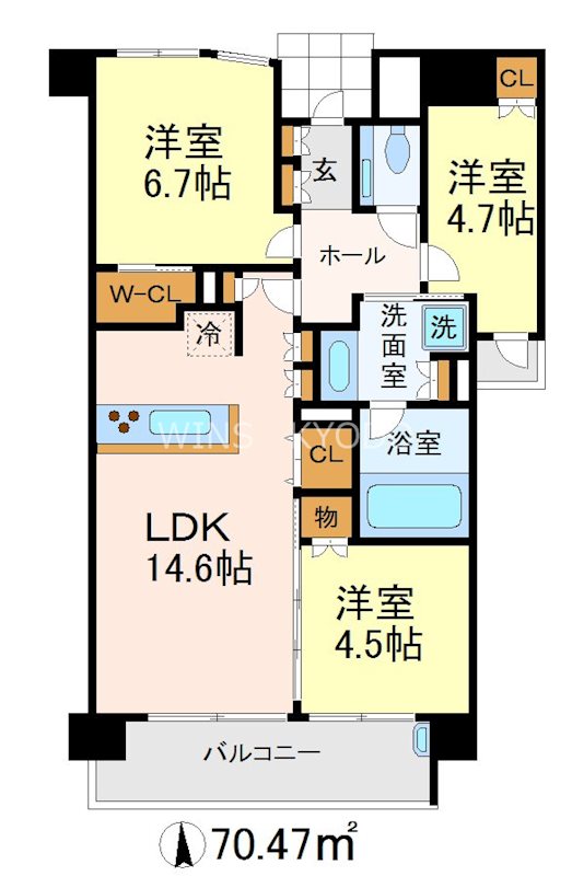 世田谷区砧のマンションの間取り