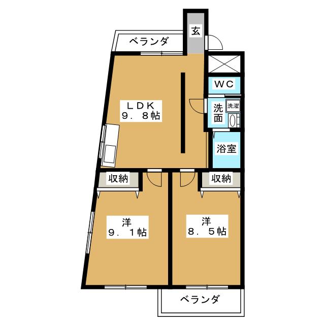 サンライズ白鳥の間取り