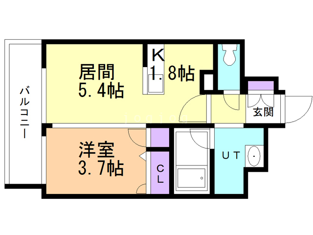 札幌市北区北九条西のマンションの間取り