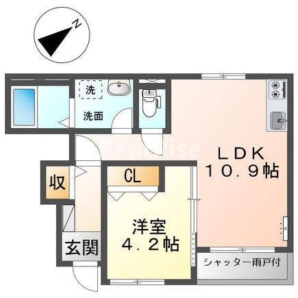 一宮市木曽川町玉ノ井のアパートの間取り