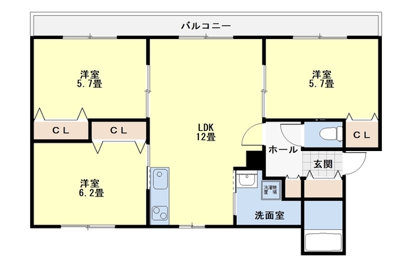 Ｍハイツ八丁平１の間取り