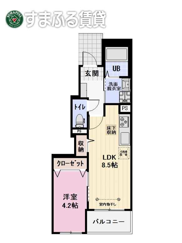 西尾市中畑町のアパートの間取り