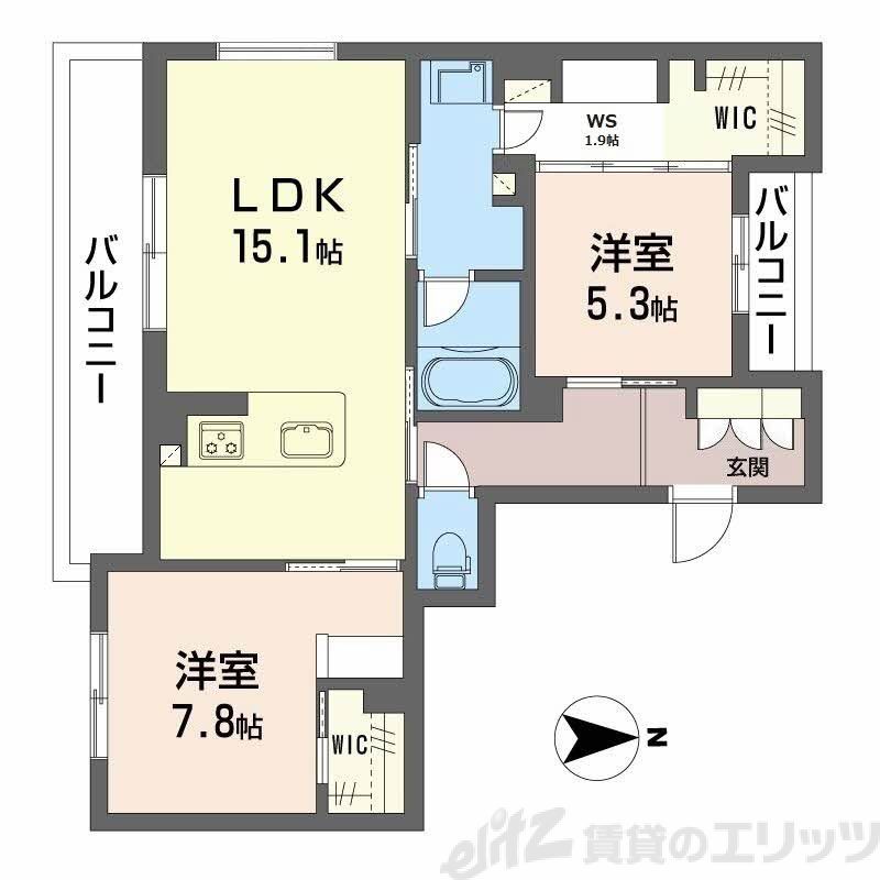 シャーメゾン高槻西の間取り