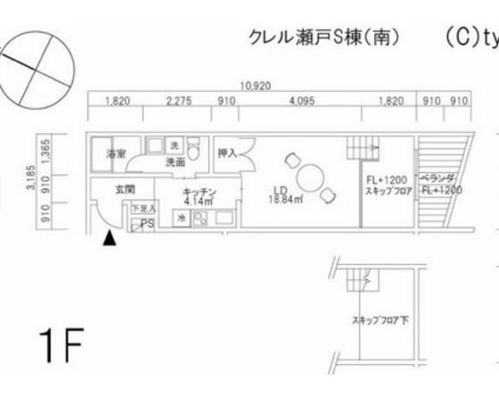 岡山市東区瀬戸町瀬戸のアパートの間取り