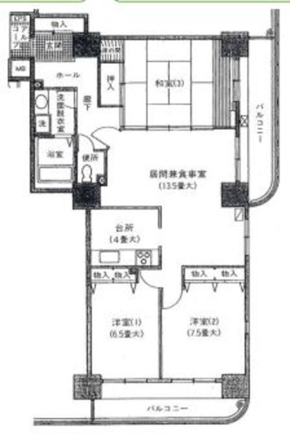 シャレール玉川上水１８号棟の間取り