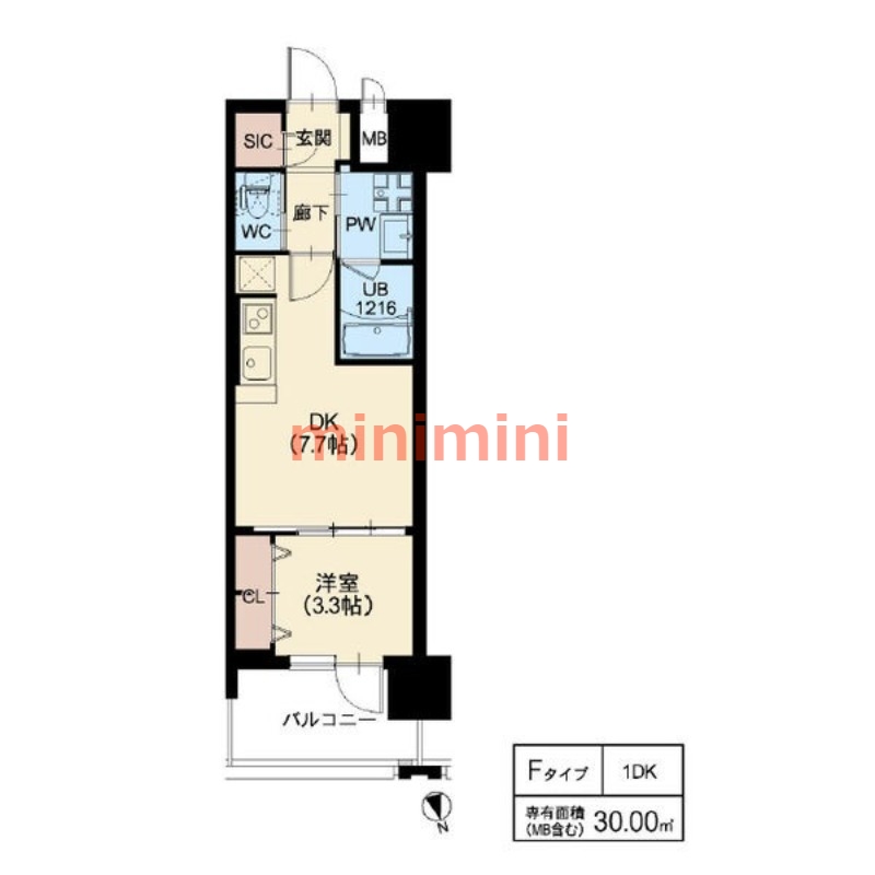 大阪市東淀川区西淡路のマンションの間取り