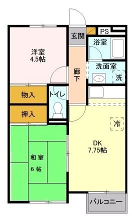 川越市旭町のアパートの間取り