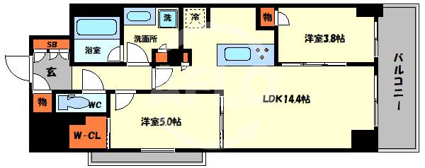 ファインレジデンス大阪本町の間取り