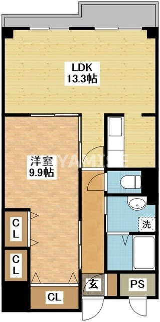 長崎市油屋町のマンションの間取り