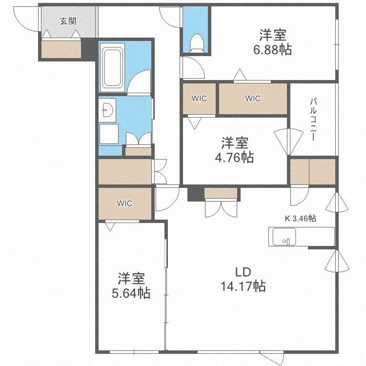 アルファスクエアS17の間取り