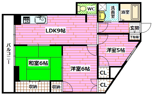 広島市安芸区船越南のマンションの間取り