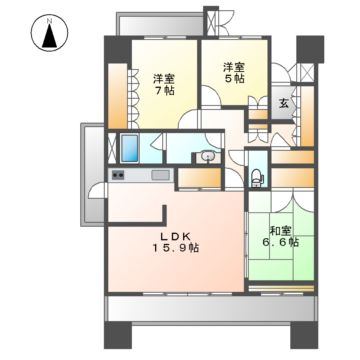 名古屋市東区矢田南のマンションの間取り