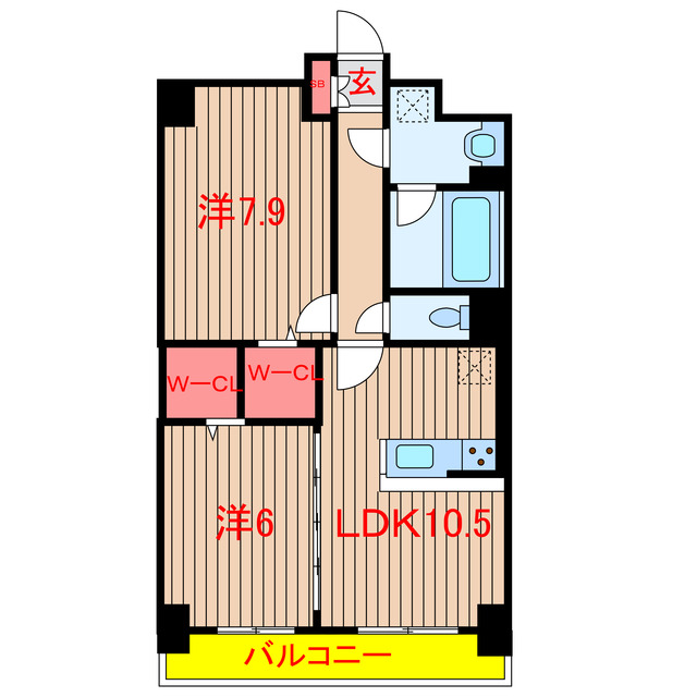 船橋市坪井東のマンションの間取り