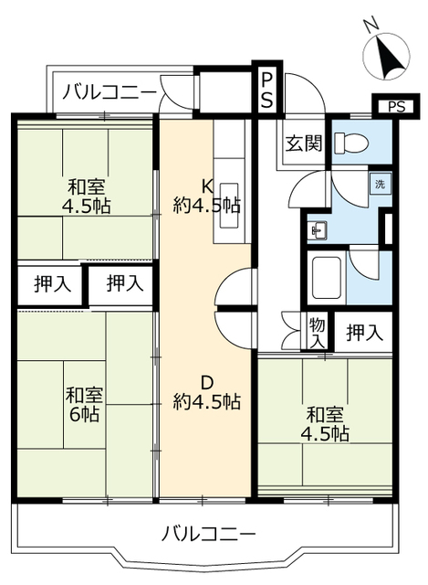 ＵＲ緑苑東の間取り