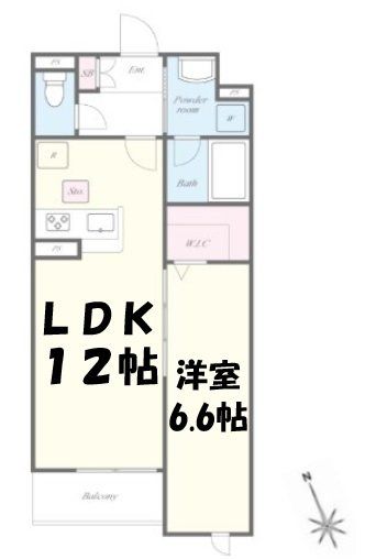 春日部市大枝のアパートの間取り