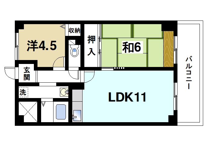 大和郡山市高田町のマンションの間取り