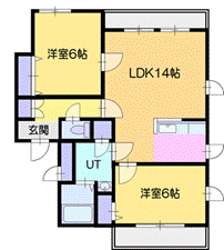 千歳市信濃のアパートの間取り