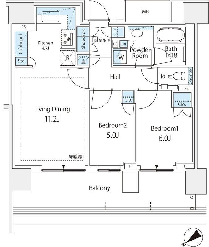 HARUMI FLAG SUN VILLAGE D棟の間取り