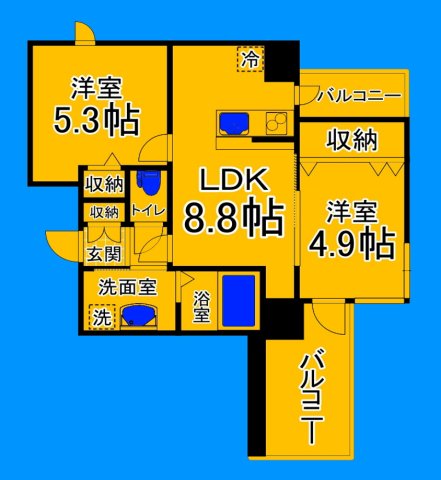 【堺市堺区市之町東のマンションの間取り】