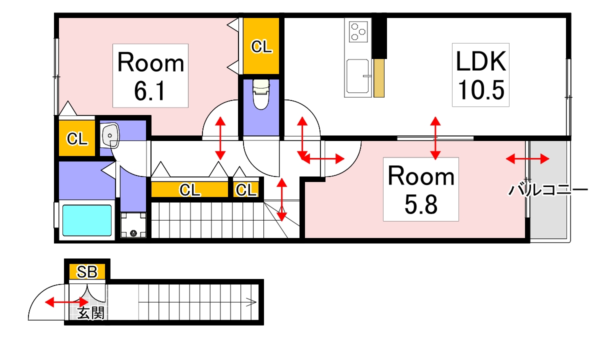 アジュール東畦の間取り