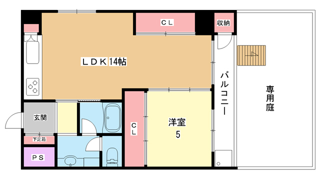 豊中市曽根東町のマンションの間取り