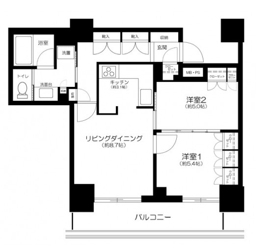 【新宿区四谷のマンションの間取り】